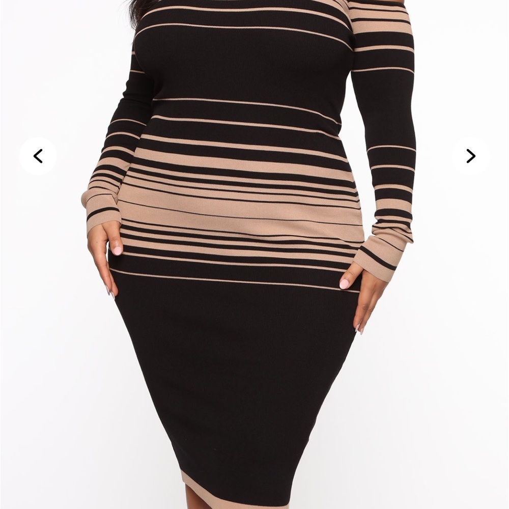 Striped Black and Tan Dress